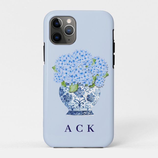 Funda De Case-Mate Para iPhone Chinoiserie Nantucket Blue Hydrangeas  (Reverso)