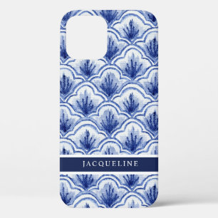 Funda Para iPhone 12 Chinoiserie Navy Blue Shell Vintage Patrón asiát
