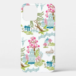 Funda Para iPhone 12 Pro Chinoiserie tradicional en colores de primavera