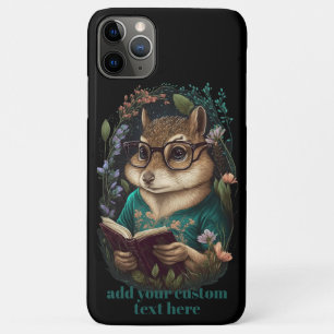 Funda Para iPhone 11 Pro Max Chipmunk Read Book Wildflower Cottagecore Personal