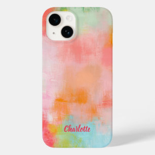 Funda Para iPhone 14 De Case-Mate Chispa de primavera - Coral rosa - Nombre o Monogr