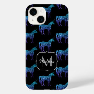Funda Para iPhone 14 De Case-Mate Chispa de unicornio patrón de ombre azul acuático