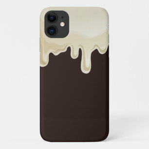 Funda Para iPhone 11 Chocolate blanco sobre marrón chocolate oscuro
