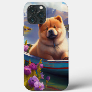 Funda Para iPhone 13 Pro Max Chow Chow sobre un remo: Una aventura panorámica
