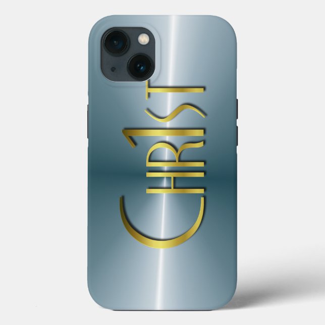 Funda De Case-Mate Para iPhone Chr1st - Metalizado cepillado oscuro (Reverso )