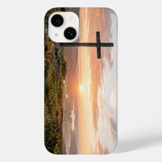 Funda Para iPhone 14 De Case-Mate Christian Cross Scenic Hillside Sunset iPhone Case