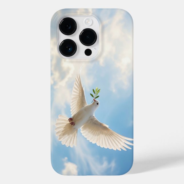 Funda De Case-Mate Para iPhone Christian White Dove with Olive Sky iPhone Case (Reverso )