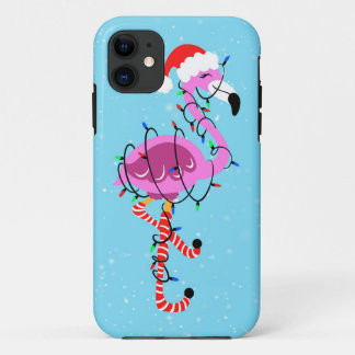 Funda Para iPhone 11 Christmas Flamingo