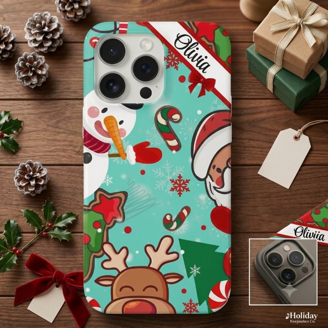 Funda De Case-Mate Para iPhone Christmas Magic | Santa, Reindeer & Snowflakes (Subido por el creador)
