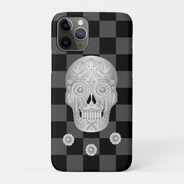 Funda De Case-Mate Para iPhone Chrome Calavera Watch (Reverso)