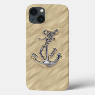 Funda Para iPhone 13 Chrome Rope Anchor in the Sand Decor