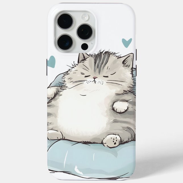 Funda De Case-Mate Para iPhone Chubby Cat Chill Vibes (Reverso )