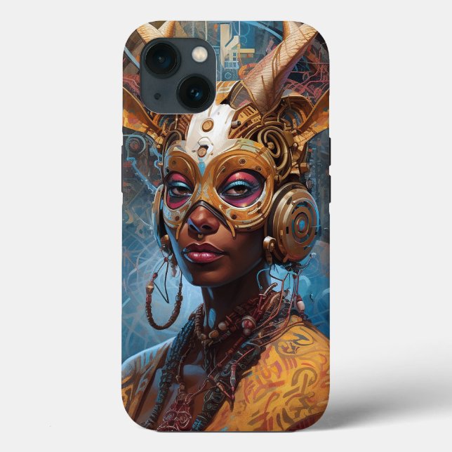 Funda De Case-Mate Para iPhone Ciberpunk de ciencia ficción Antelope Headdress (Reverso )