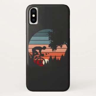 Funda Para iPhone X Ciclismo Vintage Sunset En Montañas De Colinas