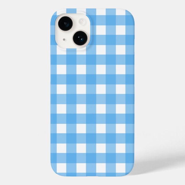 Funda De Case-Mate Para iPhone Cielo azul gingham (Reverso )