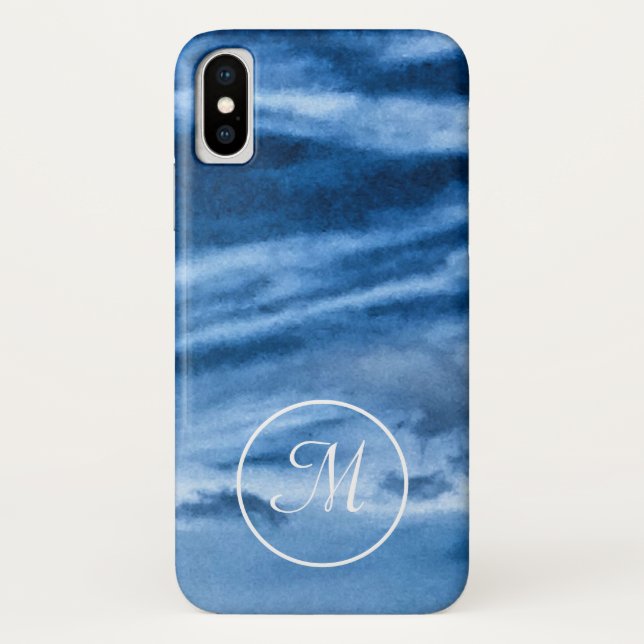 Funda De Case-Mate Para iPhone Cielo azul monográfico (Reverso)