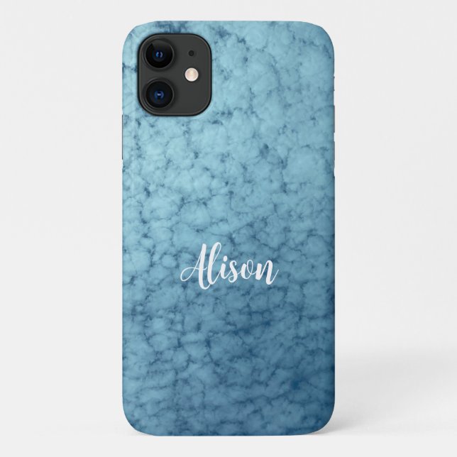 Funda De Case-Mate Para iPhone Cielo azul nublado personalizado (Reverso)