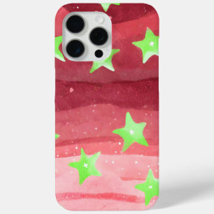 Funda Para iPhone 15 Pro Max cielo rojo con estrellas