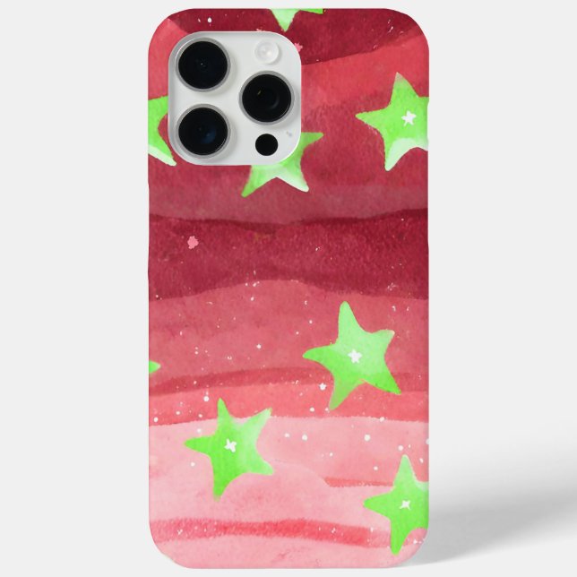 Funda De Case-Mate Para iPhone cielo rojo con estrellas (Reverso )