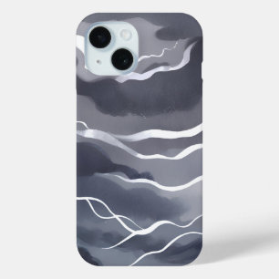 Funda Para iPhone 15 Cielos tormentosos   Cielo gris oscuro acuarela ab