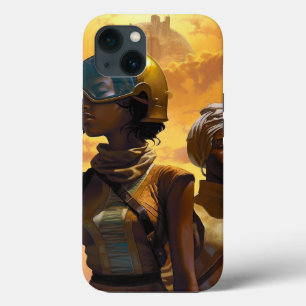 Funda Para iPhone 13 Ciencia ficción afrofuturista de los exploradores 