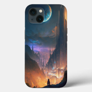 Funda Para iPhone 13 Ciencia Ficción Ciudad Futurista Funda-Mate iPhone