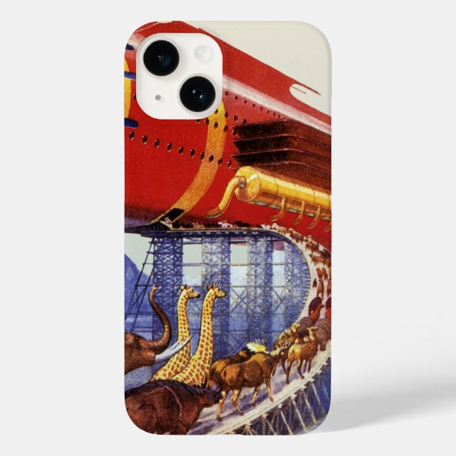 Funda De Case-Mate Para iPhone Ciencia ficción vintage, animales salvajes del Arc (Reverso )