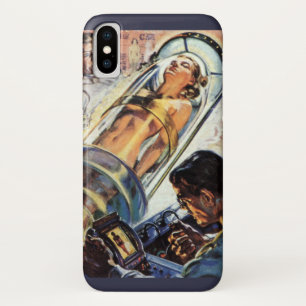 Funda Para iPhone X Ciencia ficción vintage, experimento de laboratori