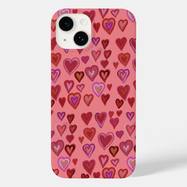 Funda De Case-Mate Para iPhone Cientos de corazones (Reverso )
