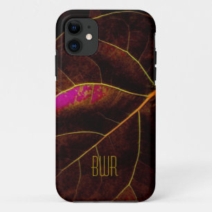 Funda Para iPhone 11 Cierre de hojas en Borgoña