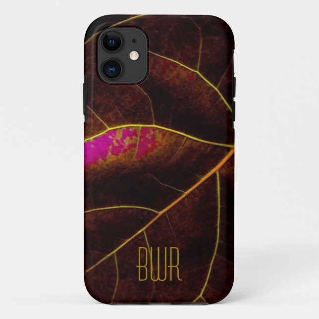 Funda De Case-Mate Para iPhone Cierre de hojas en Borgoña (Reverso)
