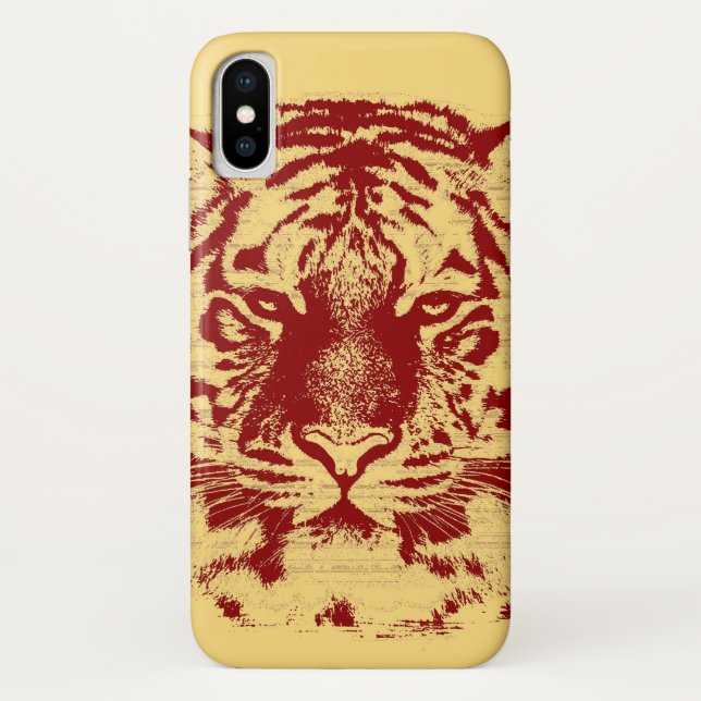 Funda De Case-Mate Para iPhone Cierre de la cara del tigre (Reverso)