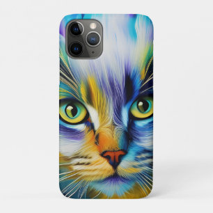 Funda Para iPhone 11 Pro Cierre de un gatito siamés colorido