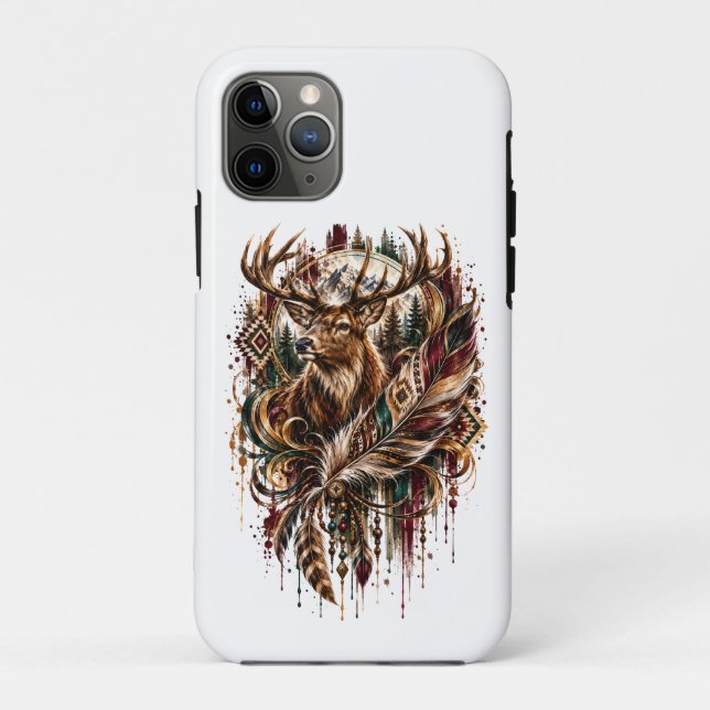 Funda De Case-Mate Para iPhone Ciervo Boho, Soñando con Ciervos (Reverso)