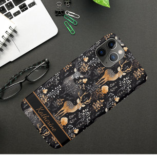 Funda Para iPhone 11 Pro Ciervo Elegante del Bosque - Nombre Personalizado