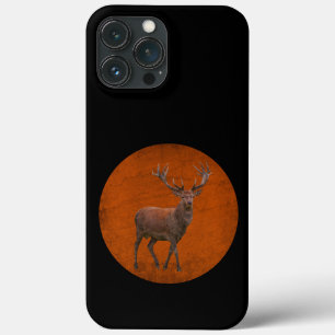 Funda Para iPhone 13 Pro Max ciervo vintage en naturaleza naranja