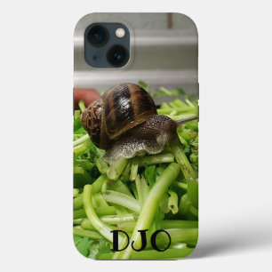 Funda Para iPhone 13 Cilantro y Caracol tus iniciales