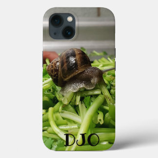 Funda Para iPhone 13 Cilantro y Caracol tus iniciales
