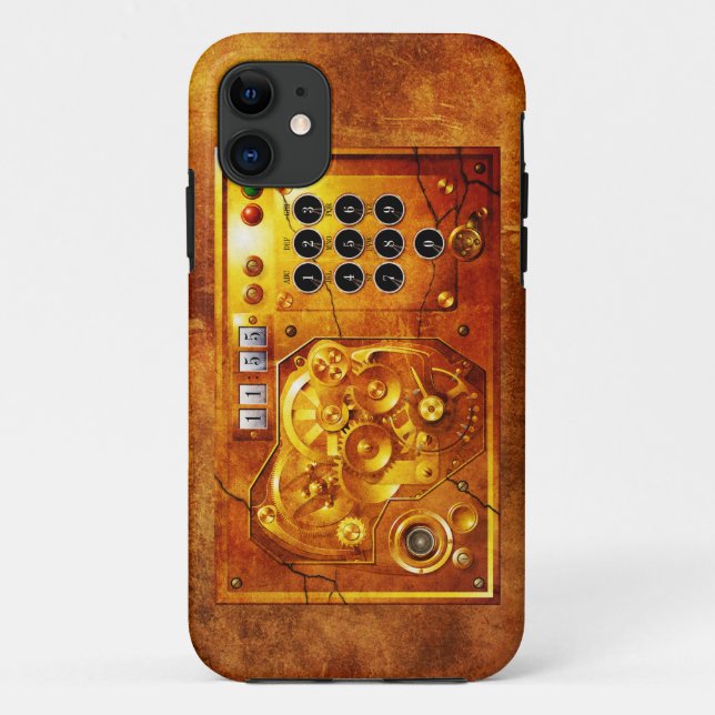 Funda De Case-Mate Para iPhone Cinco a de 12 reloj Steampunk Grunge (Reverso)