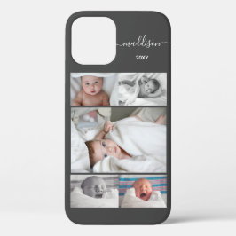 Funda Para iPhone 12 Cinco Recienes nacidos de Collage de fotos familia