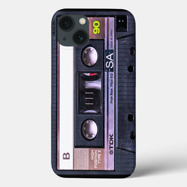 Funda De Case-Mate Para iPhone Cinta Cassette negra (Reverso)