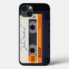 Funda Para iPhone 13 Cinta de audio retro Nombre 50º Estuche de iphone 