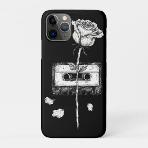 Funda Para iPhone 11 Pro Cinta de casete vintage estética de rosa florecien