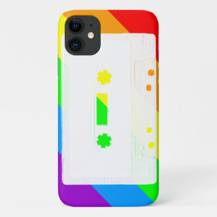 FUNDA PARA iPhone 11 CINTA DE CASSETTE RETRO DE RAINBOW DE 80