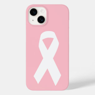 Funda Para iPhone 14 De Case-Mate Cinta de Concienciación Rosa y Blanca