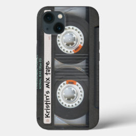 Funda Para iPhone 13 Cinta de mezcla de cassette de personalizable