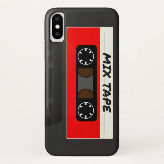Funda Para iPhone X Cinta de mezcla roja - Regalo inspirado en retro d