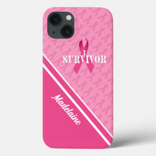 Funda Para iPhone 13 Cinta de reconocimiento rosa con nombre