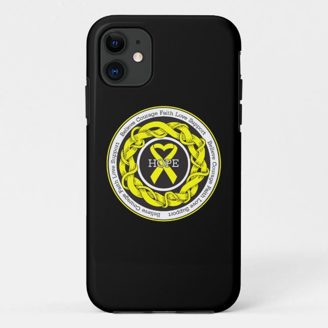 Funda De Case-Mate Para iPhone Cinta entrelazada esperanza de la prevención del (Reverso)