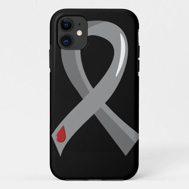 Funda De Case-Mate Para iPhone Cinta gris 3 de la diabetes juvenil (Reverso)